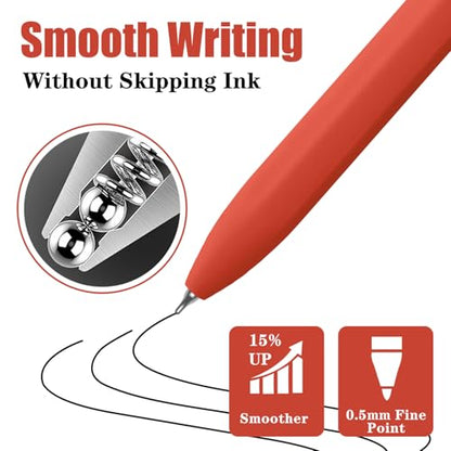 Gel Pens 8 Pcs 0.5mm Black Ink Pens Fine Point Smooth Writing Pens