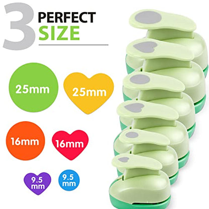 Circle Hole Punch Paper Punches for Crafting 3 (6 Count)