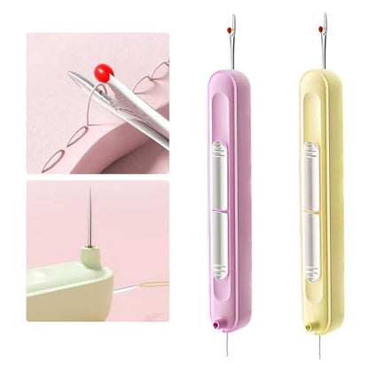 Upgraded 2 in 1 Automatic Needle Threaders Seam Ripper (2 Count)