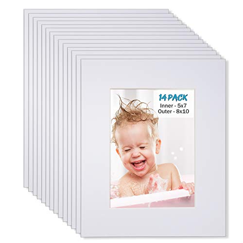 8x10 White Picture Mats Pack of 14 (14 Count)