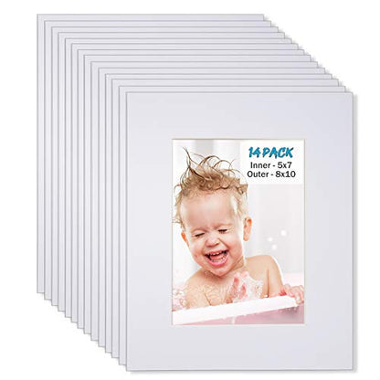 8x10 White Picture Mats Pack of 14 (14 Count)