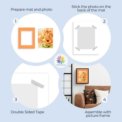 Mat Board Center 50 Pack 11x14 Picture Mat for 8x10 Photo Mixed Color