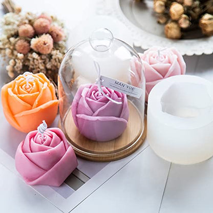 3 Pcs Peony Flower Silicone Candle Molds Set (3 Count)