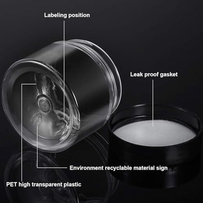12 Pack 3 oz Plastic Container Jars with Lids Round Clear Travel Cosmetic Container Jars for Toiletries (12 Count)