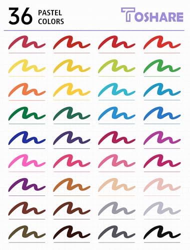 36 Colors Dual Tip Watercolor Markers Pens for School Supplies (36 Count)