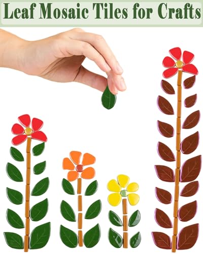 200g Mixed Sizes Leaves Mosaic Tiles for Craft Bulk