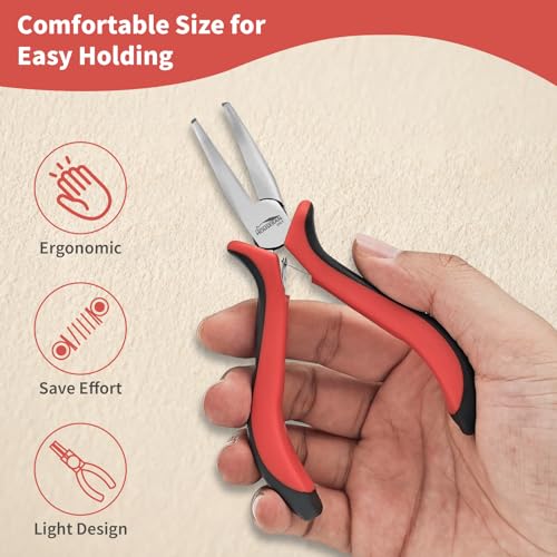 5-Pack 5-Inch Bent Nose Pliers for Jewelry Making, Spring Loaded (5 Count)