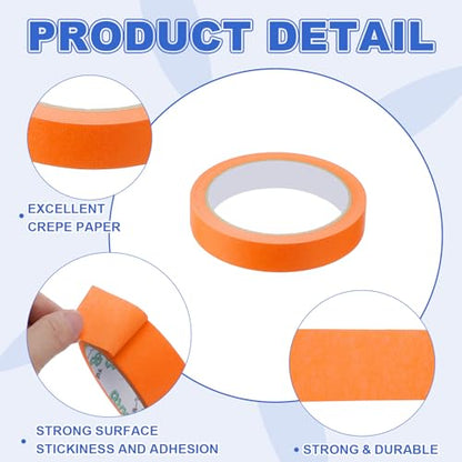 Masking Tape 0.7 Inch x 21 Yard Painter's Tape Orange Paint Tapes for DIY Crafts Arts Drawing Decoration Labeling Car Painting Artist Teachers