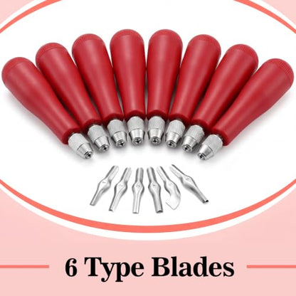12 Pack,Red,Umigy Craft Linoleum Cutter Kit Carving Tools Assortment (12 Count)