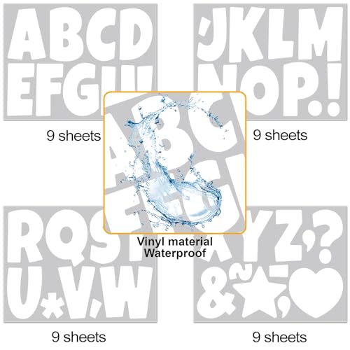 Letter Stickers 351 Pieces 4 Inch Bulletin Board Letters Alphabet Cutout Letter for Bulletin Board Display Home Classroom School Decor