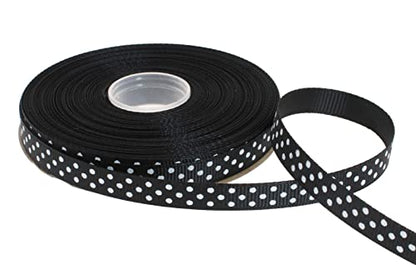 Polka Dot Grosgrain Ribbon 25 Yard Each Roll 100% Polyester (75 Foot)