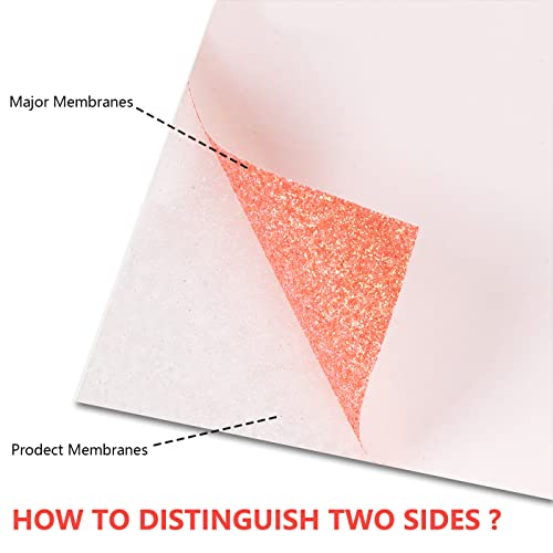 Heat Transfer Vinyl Glow Orange Red Glitter HTV Roll 12" x 8ft