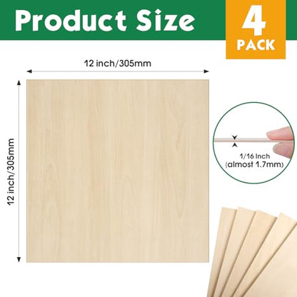 4 Pack Basswood Sheets 1 (4 Count)