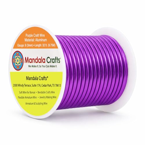 8 Gauge Purple Anodized Aluminum Craft Wire