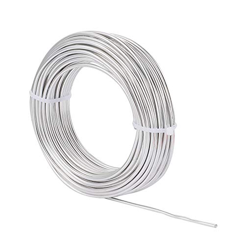 65.6 Feet 3.5mm Aluminum Wire Silver Bendable Metal Craft Wire for Beading Jewelry Craft Making (65.6 Foot)