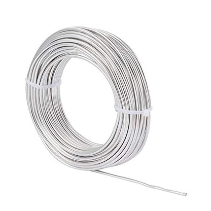 65.6 Feet 3.5mm Aluminum Wire Silver Bendable Metal Craft Wire for Beading Jewelry Craft Making (65.6 Foot)