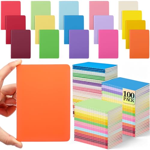 100 Pack A5 Composition Notebooks Bulk 5"x8" Notebooks Vivid Color (100 Count)