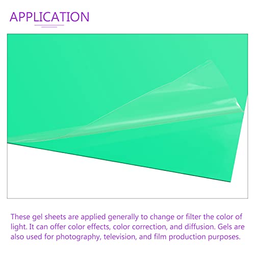 10Pcs Correction Gel Light Filter Overlay Transparent Plastic PVC Sheets Green for Photo