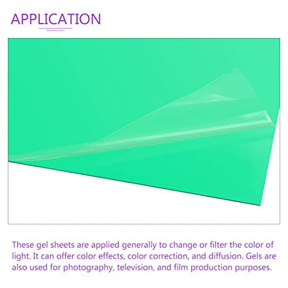 10Pcs Correction Gel Light Filter Overlay Transparent Plastic PVC Sheets Green for Photo