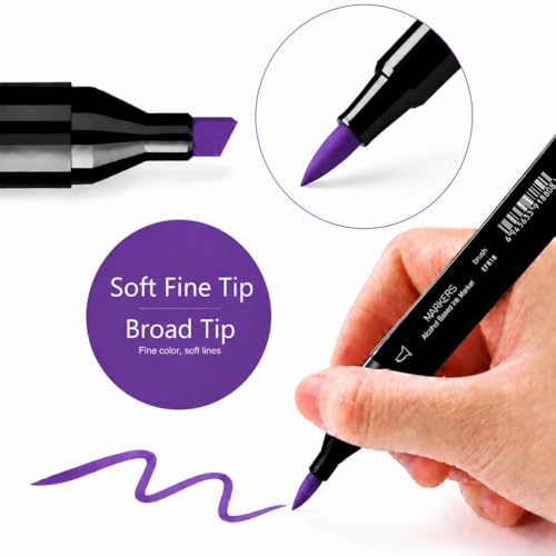 6 Pack Purple Pink Alcohol Markers (6 Count)