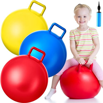 3 Pcs 18 Inch Bouncing Ball with Handle (3 Count)