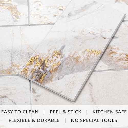 100 Pieces Peel and Stick Backsplash for Kitchen (12.5 Sq Ft)
