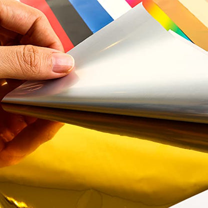 50 Sheets Toner Reactive Foil Sheet for Crafts Paper Holographic Heat Transfer Craft Foil Paper for Scrapbooking Stamping Cardstock Heat Transfer DIY Crafts Accessories 7.9 x 11.4inch (50 count)