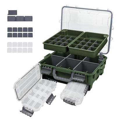Universal Fishing Tackle Box with Two Small Tackle Tray