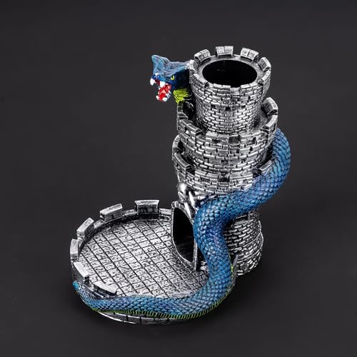 Castle DND Dice Tower Ancient Silver D&D Dice Rolling Tower for RPG (13.7 Ounce)