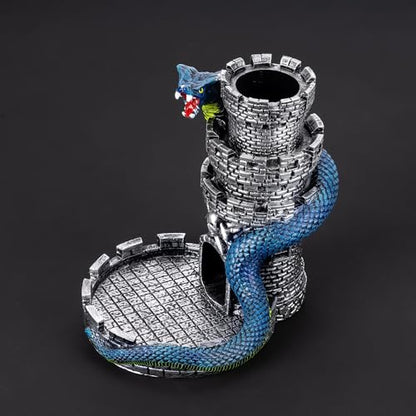 Castle DND Dice Tower Ancient Silver D&D Dice Rolling Tower for RPG (13.7 Ounce)
