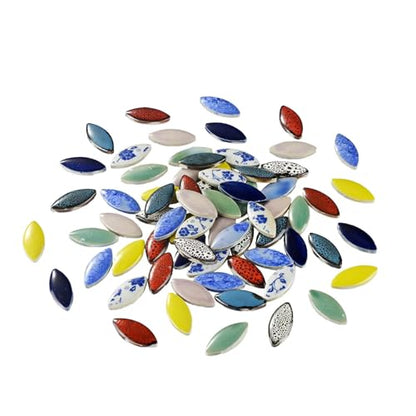 70 Pcs Petal Ceramics Mosaic Tiles for Crafts