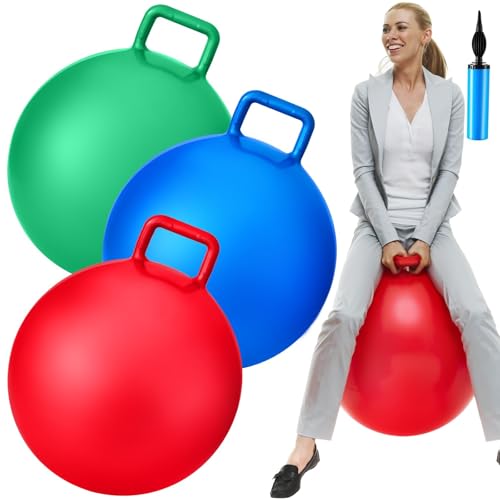3 Pcs 31 Inch Bouncing Ball with Handle (3 Count)