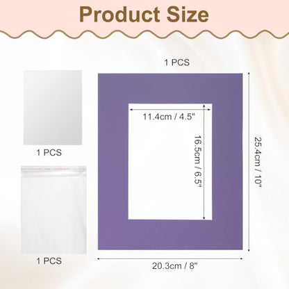 Picture Mats 8 x 10 Mat Board Center for 5 x 7 Pictures Acid Free White Core Bevel Cut Frame Mattes with Backing for Display Art Measuring