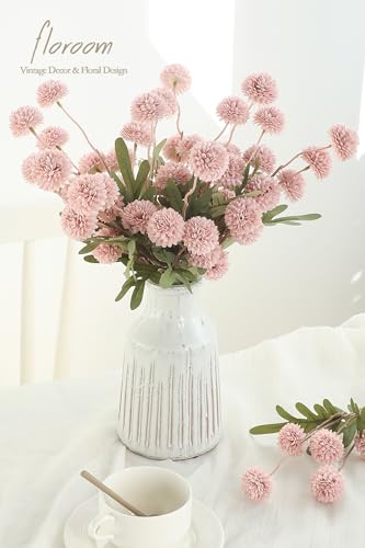 5pcs Shabby Blush Faux Silk Mums Artificial Flowers (25 Count)