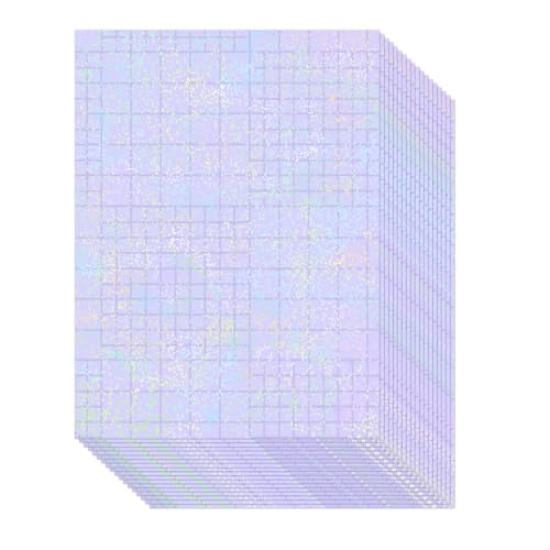 36 Sheets Holographic Laminate Sheets Clear Self Adhesive Sticker Paper (36 Count)
