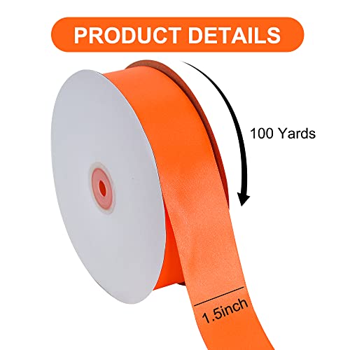 100 Yard Orange Satin Ribbon 1 (300 Foot)