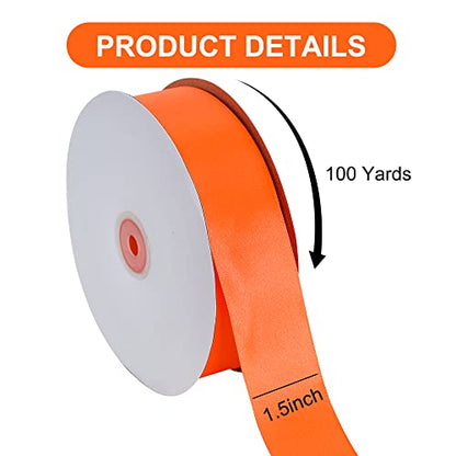 100 Yard Orange Satin Ribbon 1 (300 Foot)