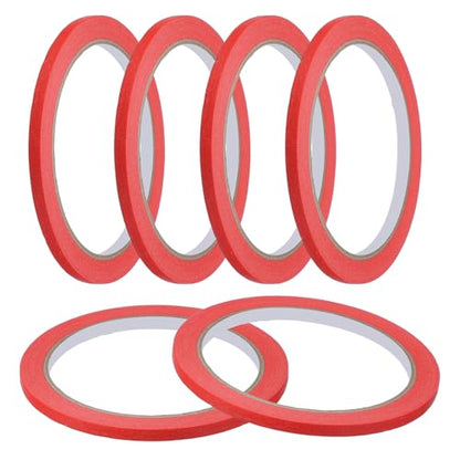 Masking Tape 0.2 Inch x 21 Yard Painter's Tape Red Paint Tapes for DIY Crafts Arts Drawing Decoration Labeling Car Painting Artist Teachers