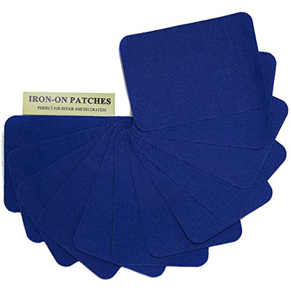 12PCS Fabric Iron on Patches Inside & Outside Strong Glue 100% Cotton Repair Patch for Clothes Pants Mending and Decorating (12 Count)