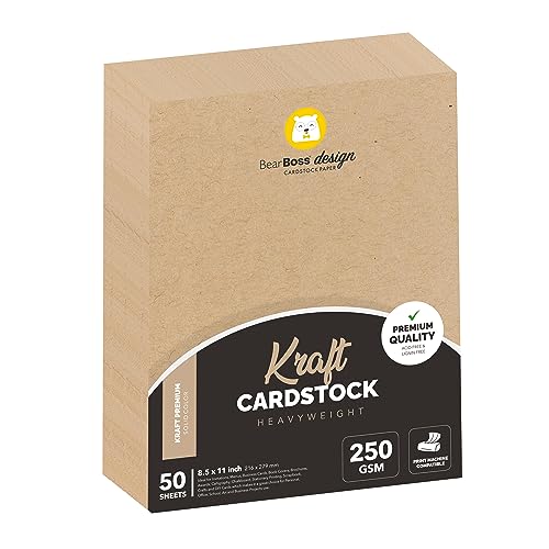 Kraft Cardstock Thick Paper 50 Sheets (50 Count)