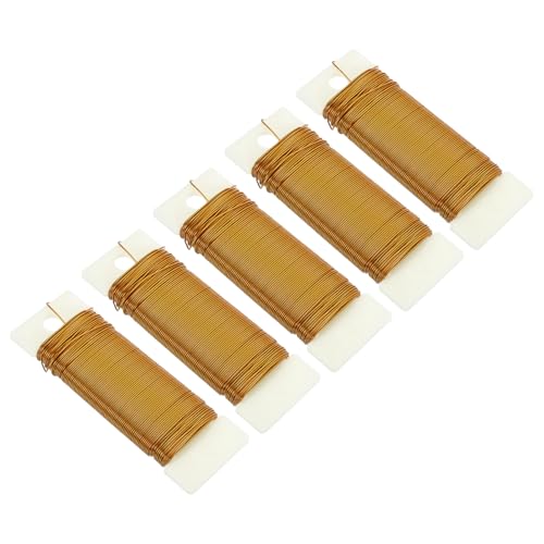 190 Yards 575 Feet Metal Floral Wire 21 Gauge Gold Tone Flexible Paddle Thin Floral Wires for Craft (5 Count)