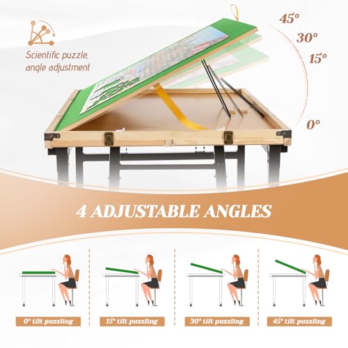 Puzzle Table Adjustable Height & Tilt with Drawers for 1500Pcs