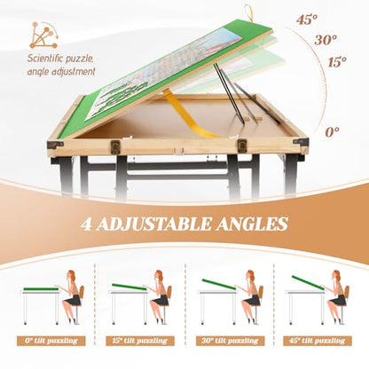 Puzzle Table Adjustable Height & Tilt with Drawers for 1500Pcs