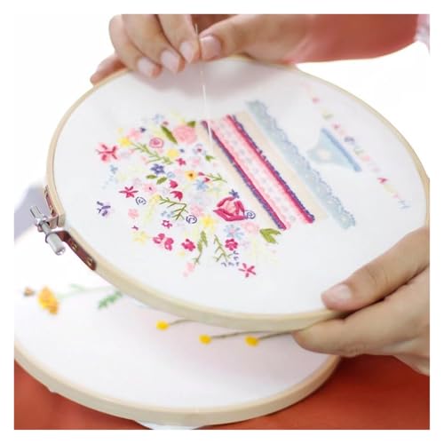 Needle Point Kits Adults Full Range of Starter Including Instructions Stamped Cloth with Pattern Hoop Color Threads and Tools Art Projects