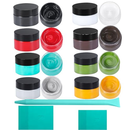 8 Color Chalk Paste Paint Kit with 3 Mini Silicone Squeegees