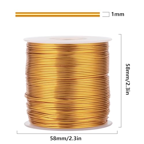 328FT 18 Gauge Bendable Dark Gold Aluminum Wire for Craft Jewelry Making (328 Foot)