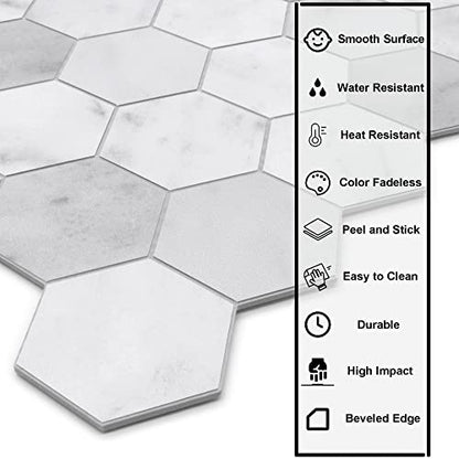 10 Sheet Peel and Stick Backsplash (9 Sq Ft)
