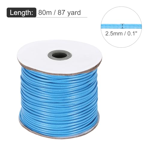 Waxed Cord 2.5mm Waxed Polyester Cord 87 Yard Wax String for Bracelet Making