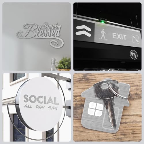 Laser Engraving Blank Silver ABS Double Color Plastic Sheet (12 Count)