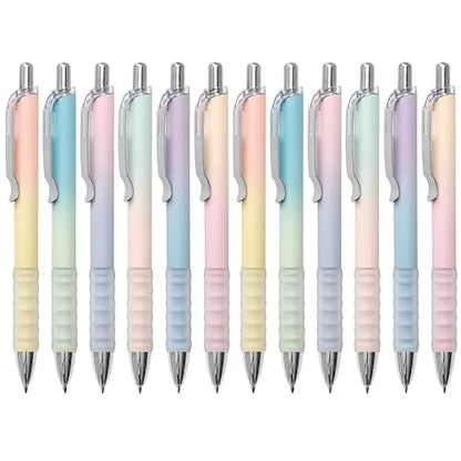Gel Pens Fine Point 0.7mm Black Ink Gel Pen Retractable Cute Pens for Smooth Writing School Office Supplies (12 Count)